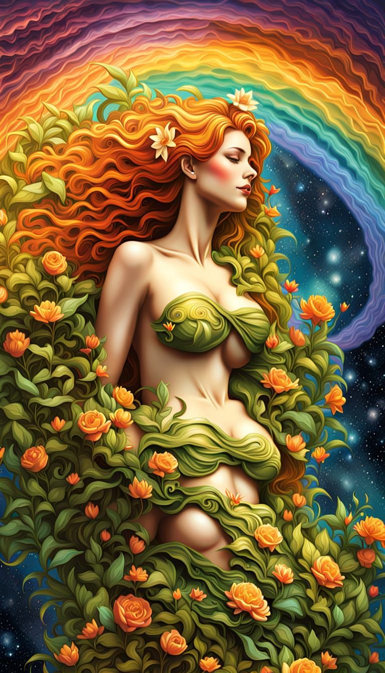 Radiant Mother Nature in Prismatic Colors