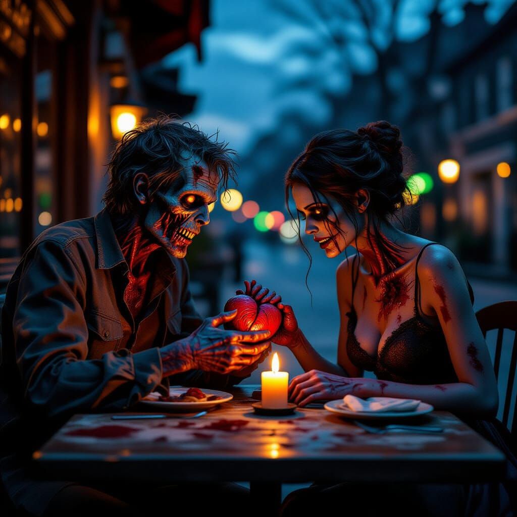 Undead Lovers Share a Heart at Romantic Cafe