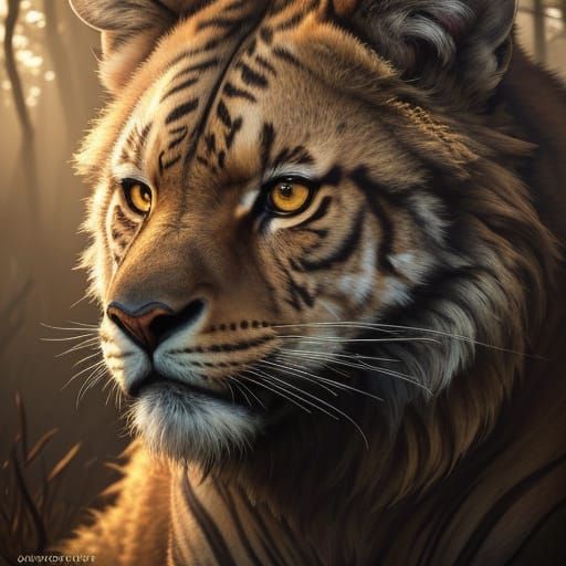 Extinct Animals in Natural Habitat: Hyperrealistic Photograp...