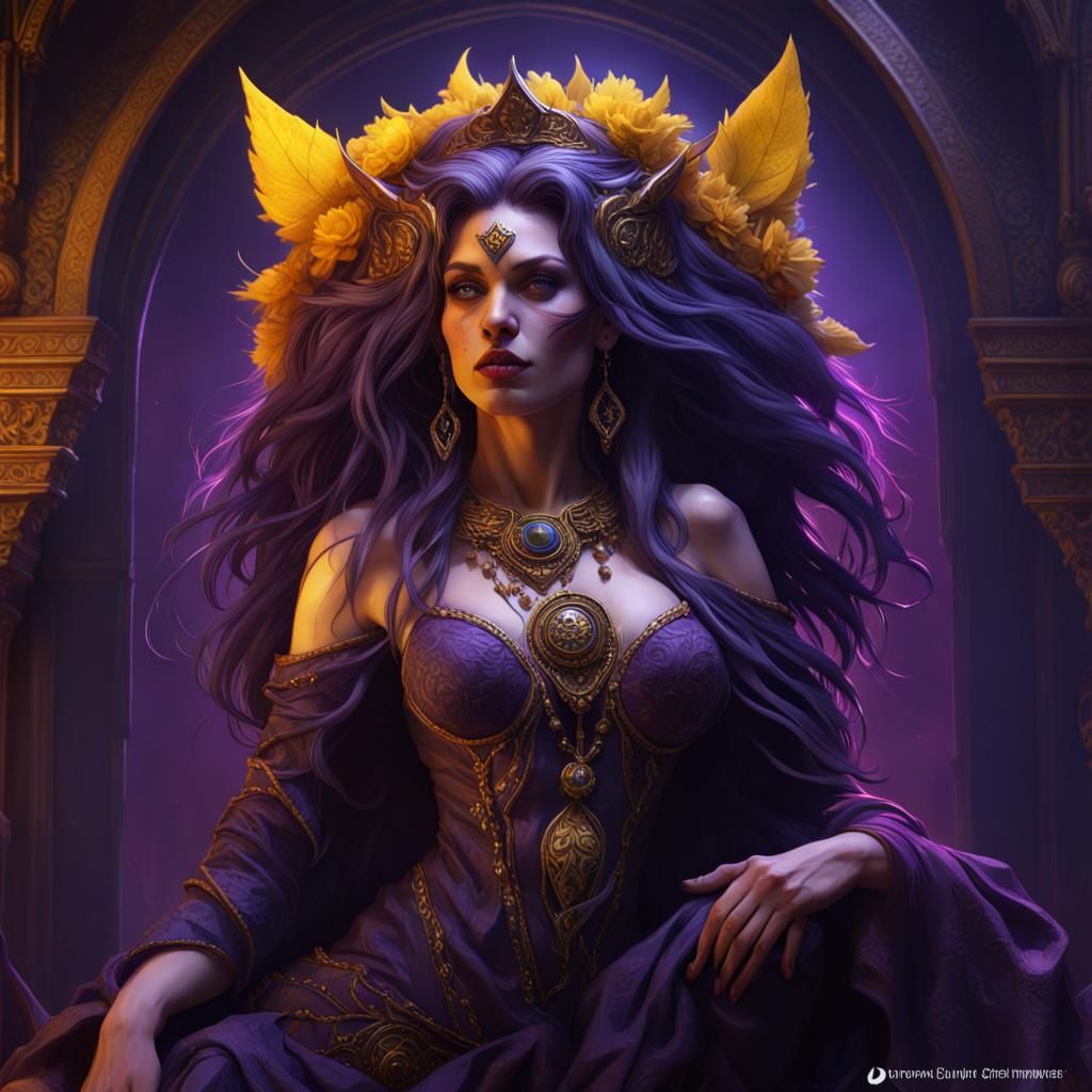 Gothic Werewolf Goddess in Dark Fantasy Style