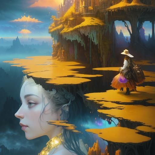 Surreal Floating Islands: Dark Fantasy Concept Art