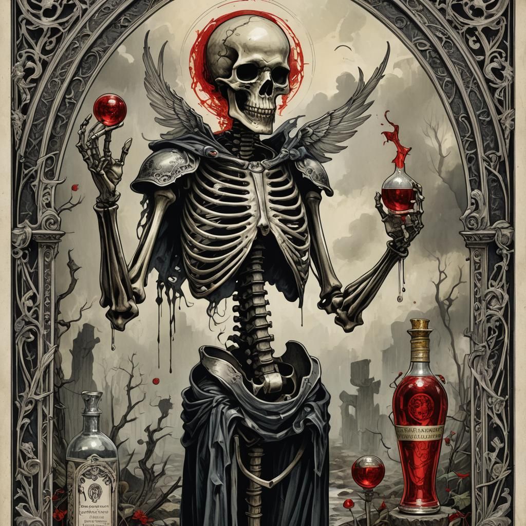 Tarot Card Temperance with Esoteric Symbols