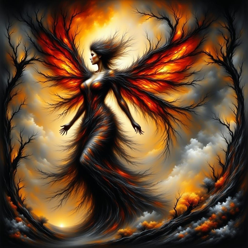 Glowing Fairy Queen in Fantasy Garden: Watercolour Art