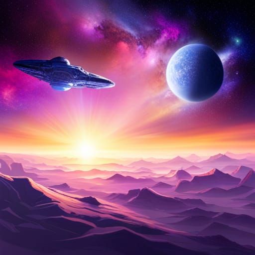 Intergalactic Exploration Among Spaceships and Nebula