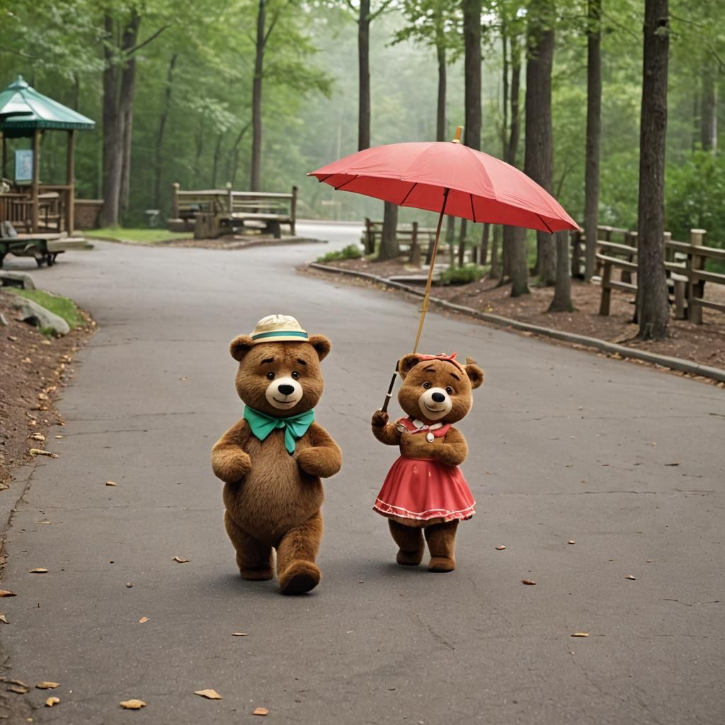 Cindy Bear with Parasol in Jellystone Park