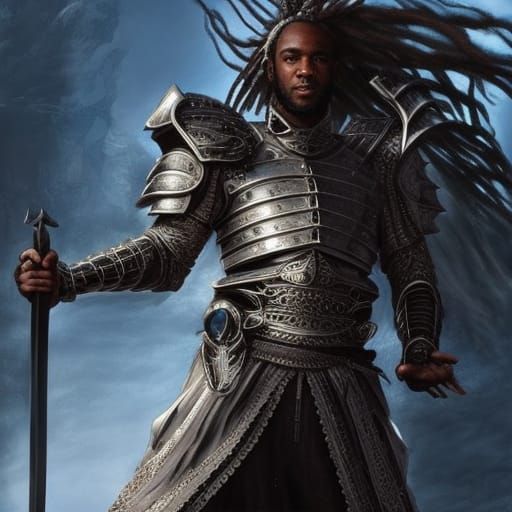 Epic Fantasy Art: African Swordsman in Leather Armor