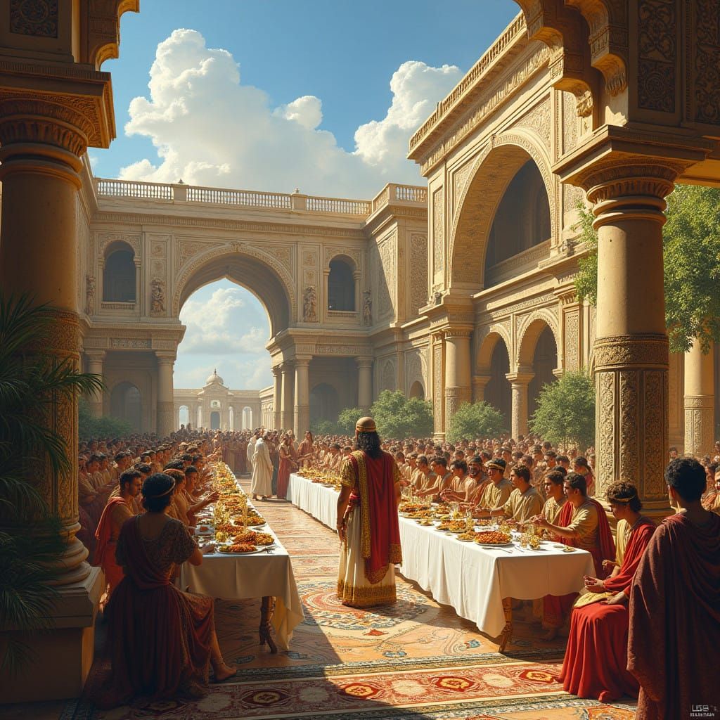 Ancient Persian Banquet in Xerxes' Palace