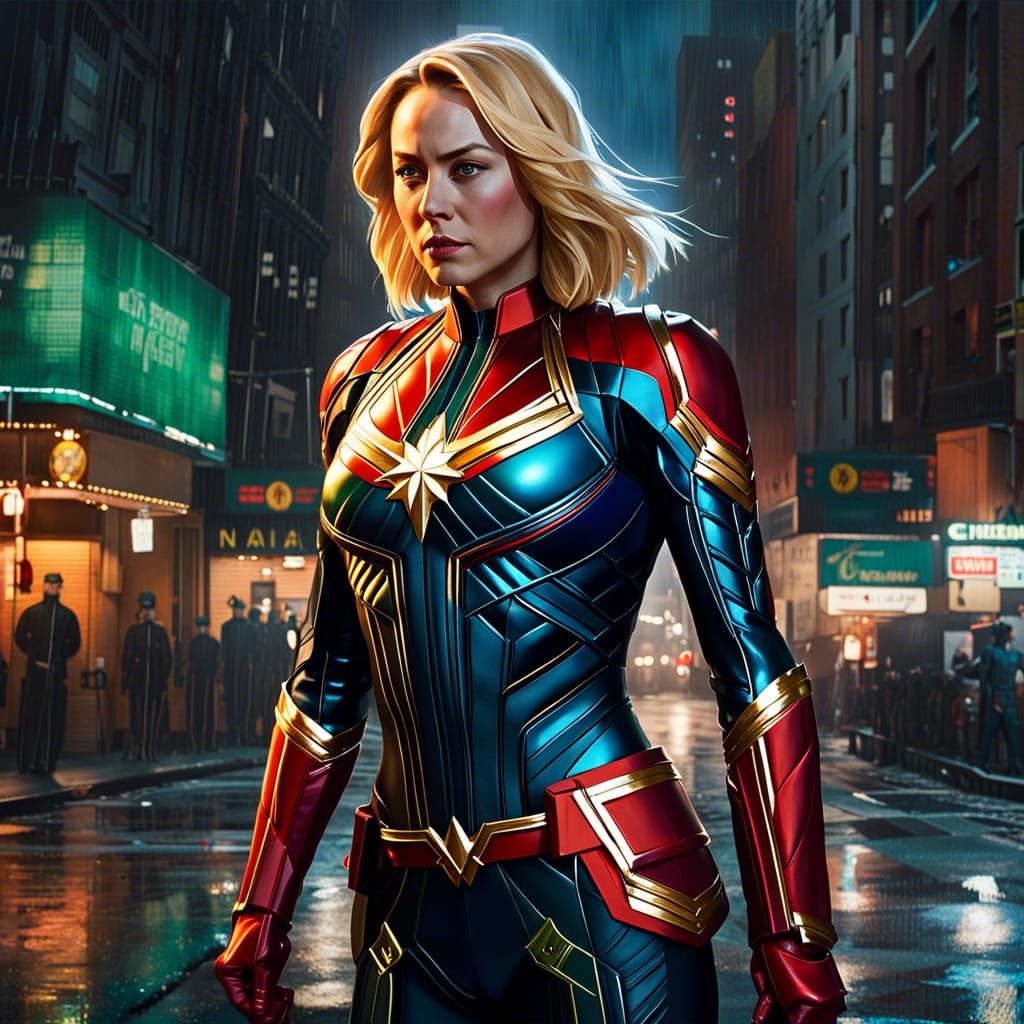 Hela as Captain Marvel in Hyperdetailed Photorealistic Portr...