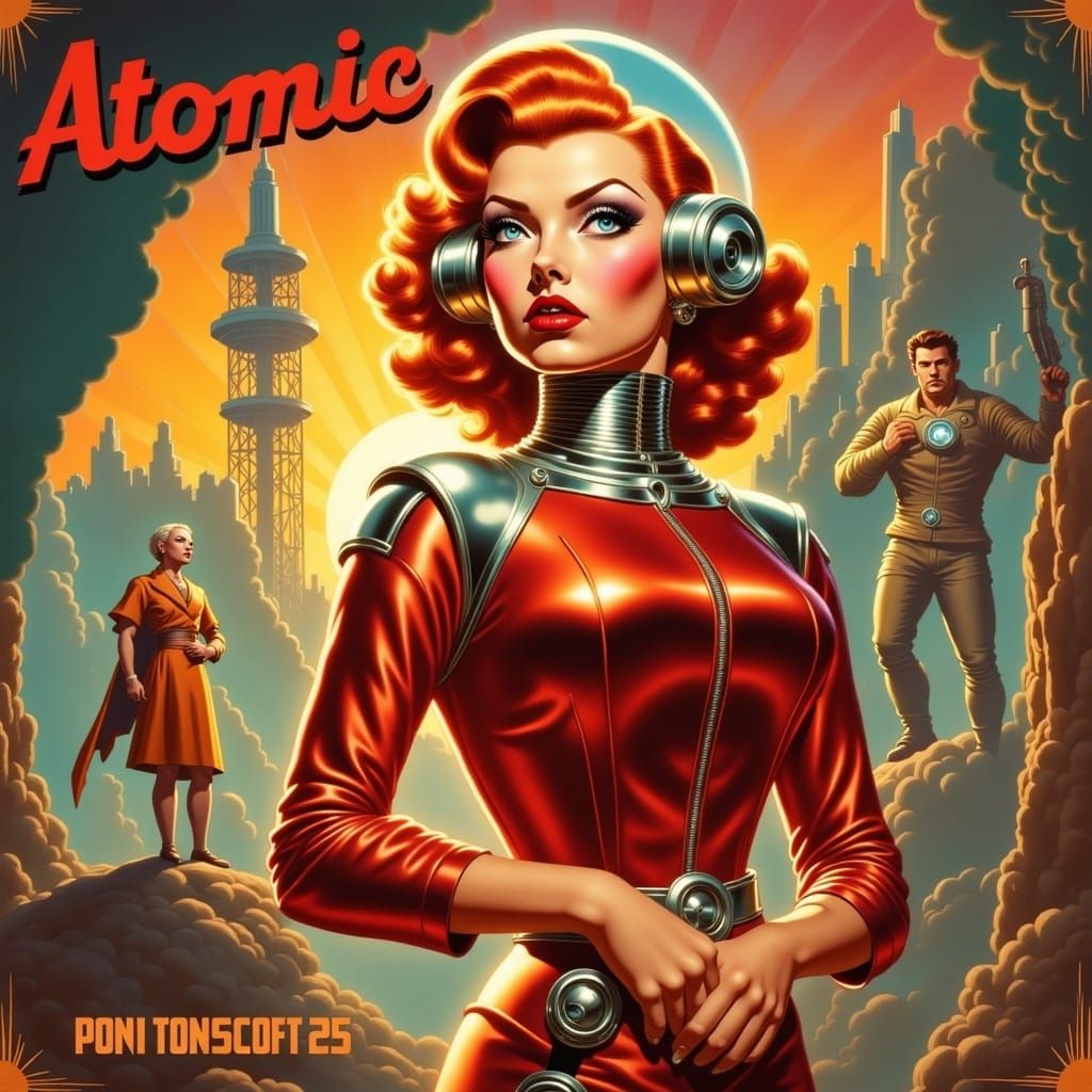 Retro-Futuristic Space Heroine in a Moody Dungeon