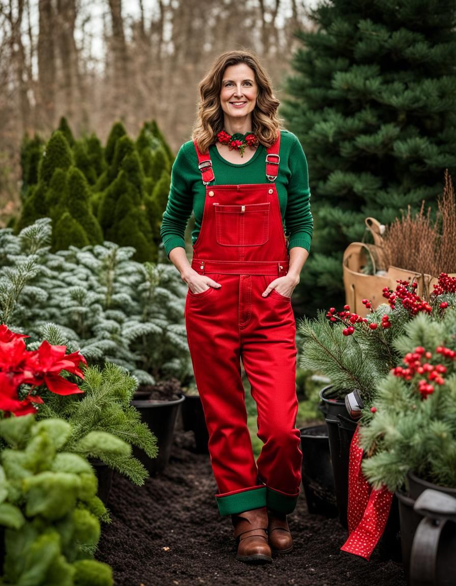 Christmas Gardener in Winter Garden, Portrait Photography