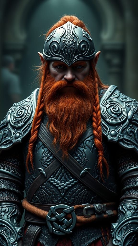 Dwarf Viking Warrior in Celtic Knotwork Armor