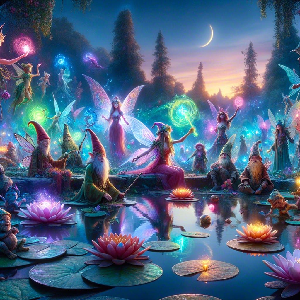 Fairies and Gnomes Create Dusk Magic