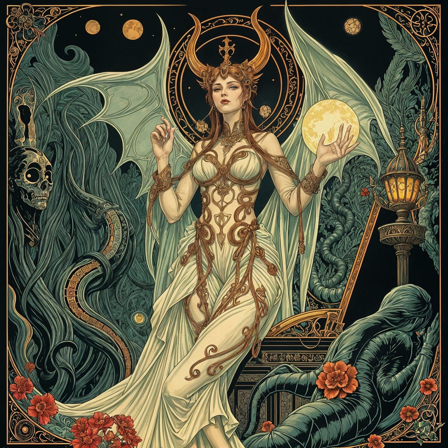 Infernal Office Phantom in Art Nouveau Style