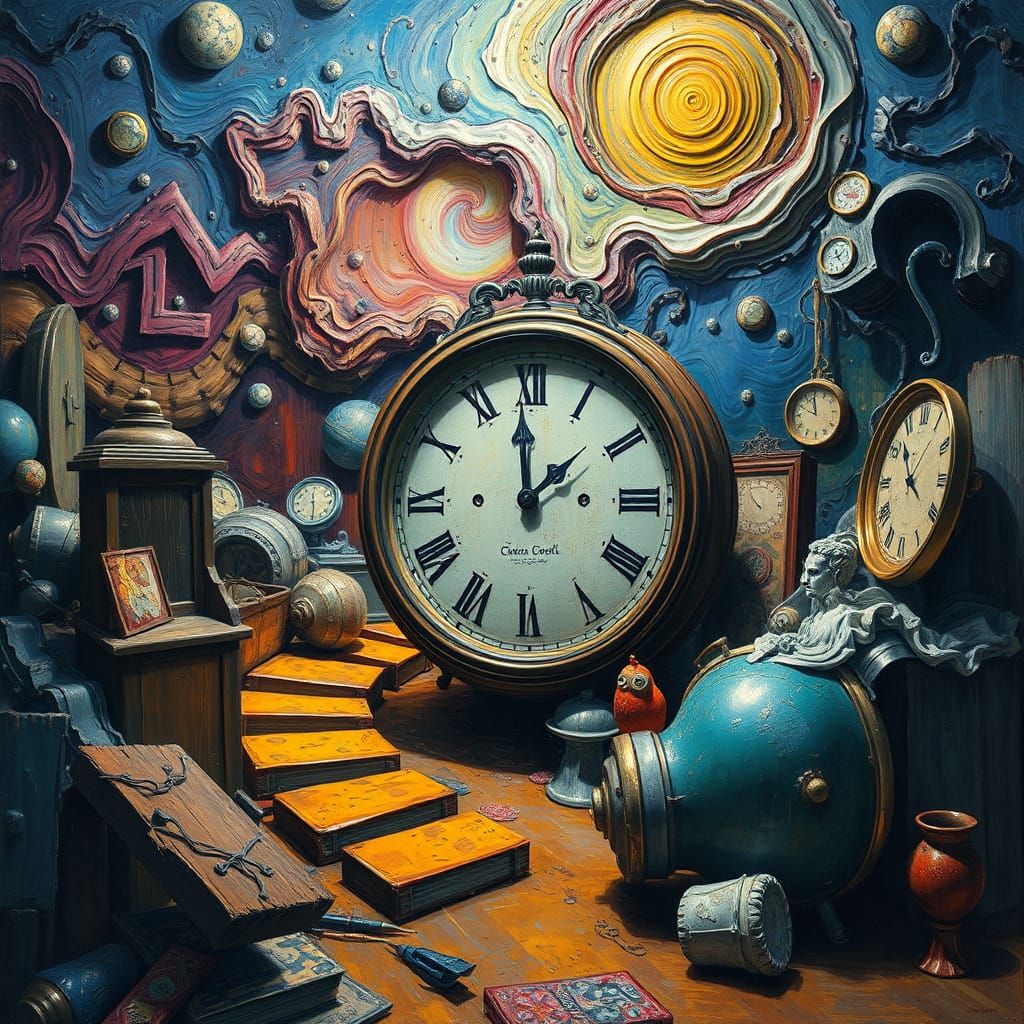 Surrealist Dreamscape Inspired by Van Gogh's Expressive Brus...