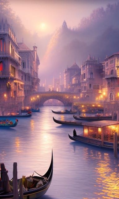 Elfic City: Rivendell Meets Venice in Fantasy Art