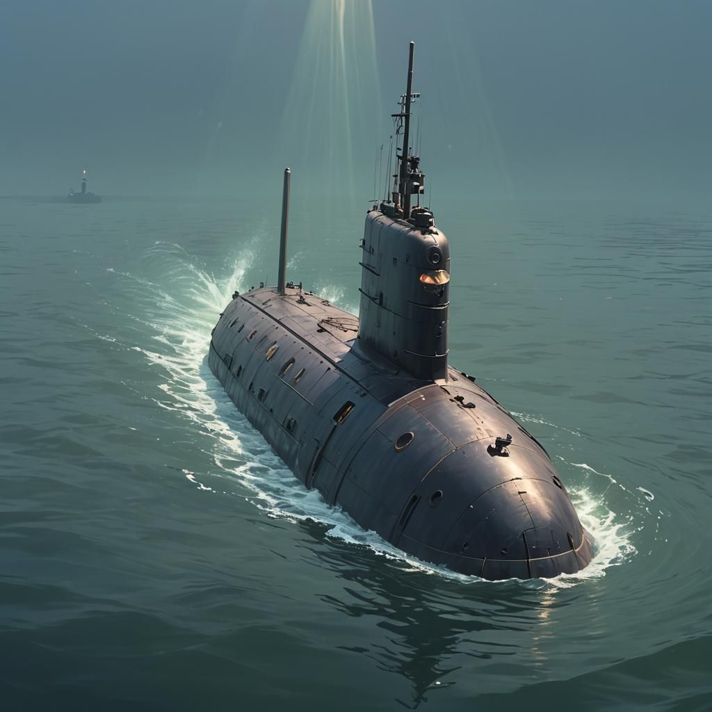 Submarine in Lake Erie: Cel-Shaded Anime Style