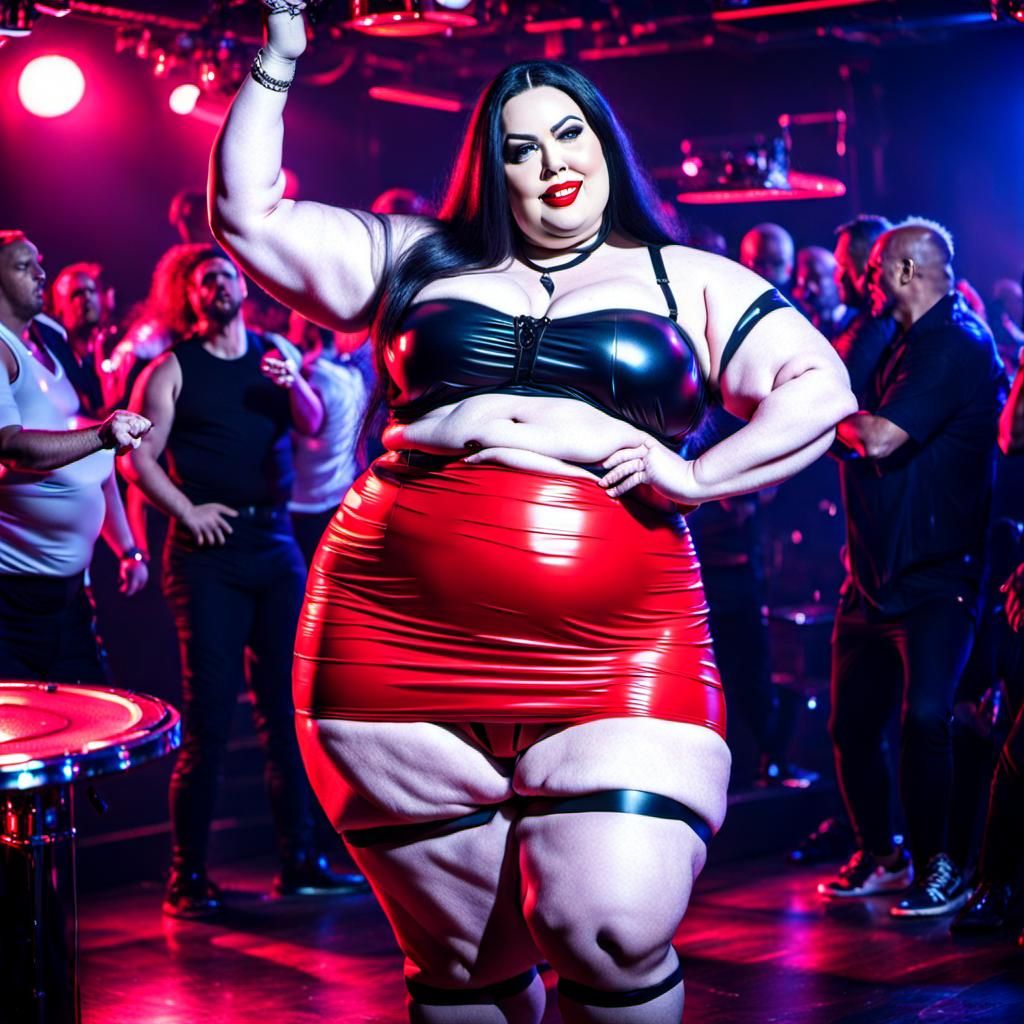 Plus Size Woman Dancing in Nightclub