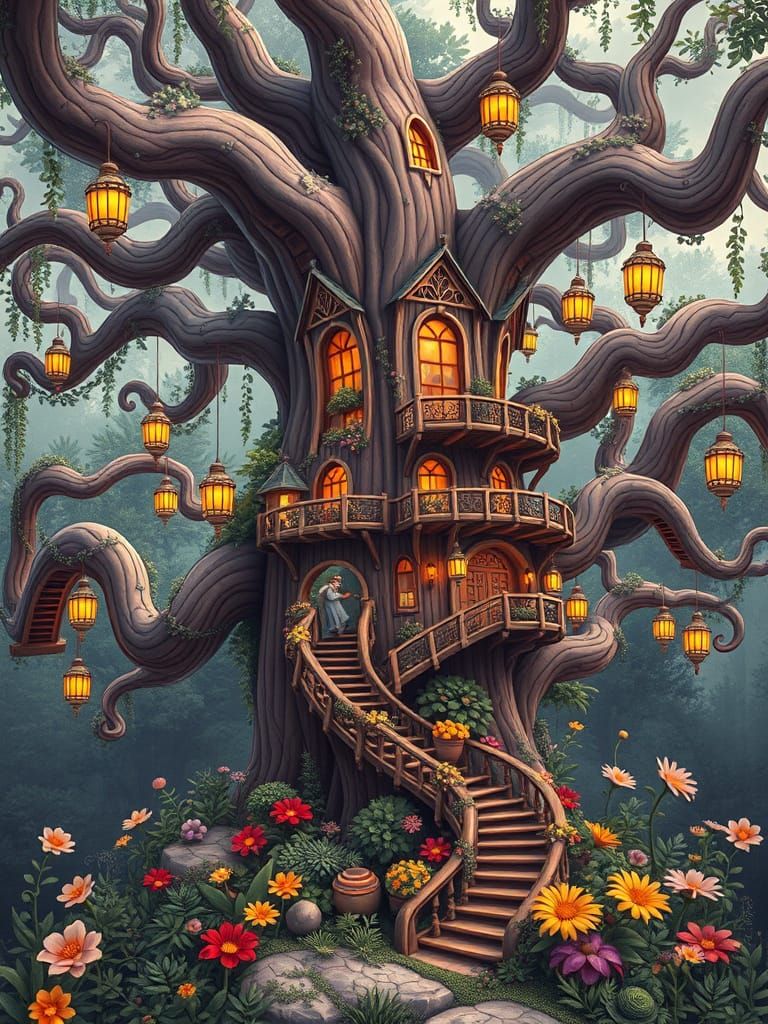 Dreamy Treehouse Oasis in a Giant Sequoia