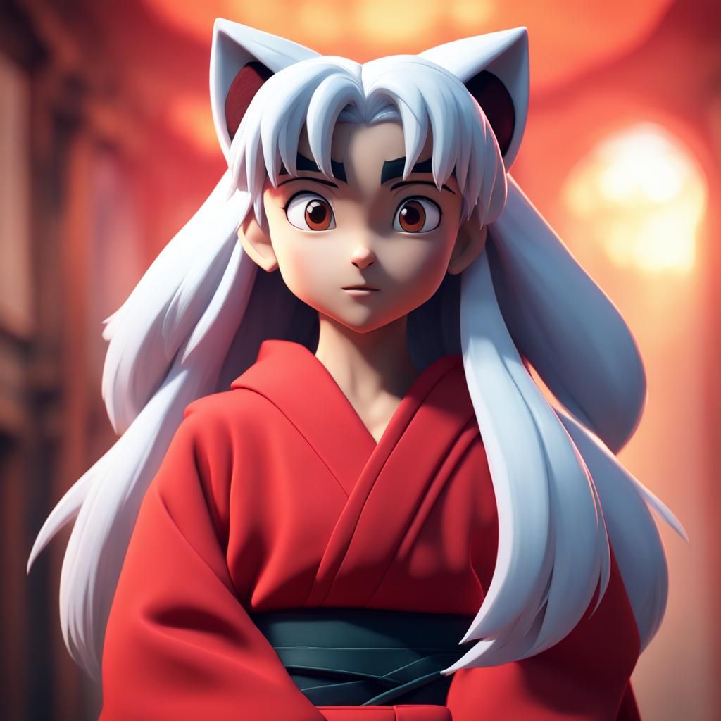 Inuyasha Concept Art in 3D Digital Style