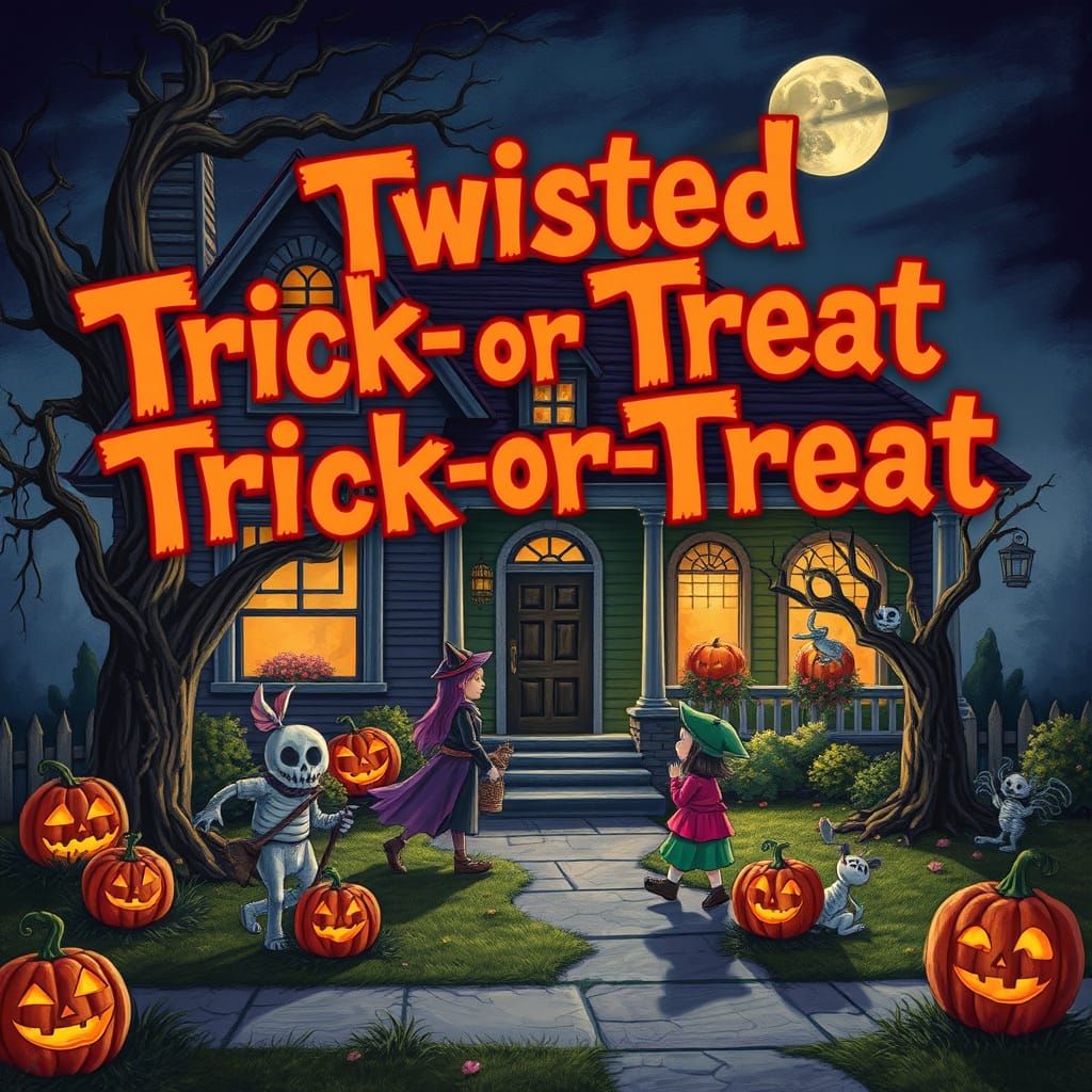 Twisted Halloween Night Trick-or-Treat Scene