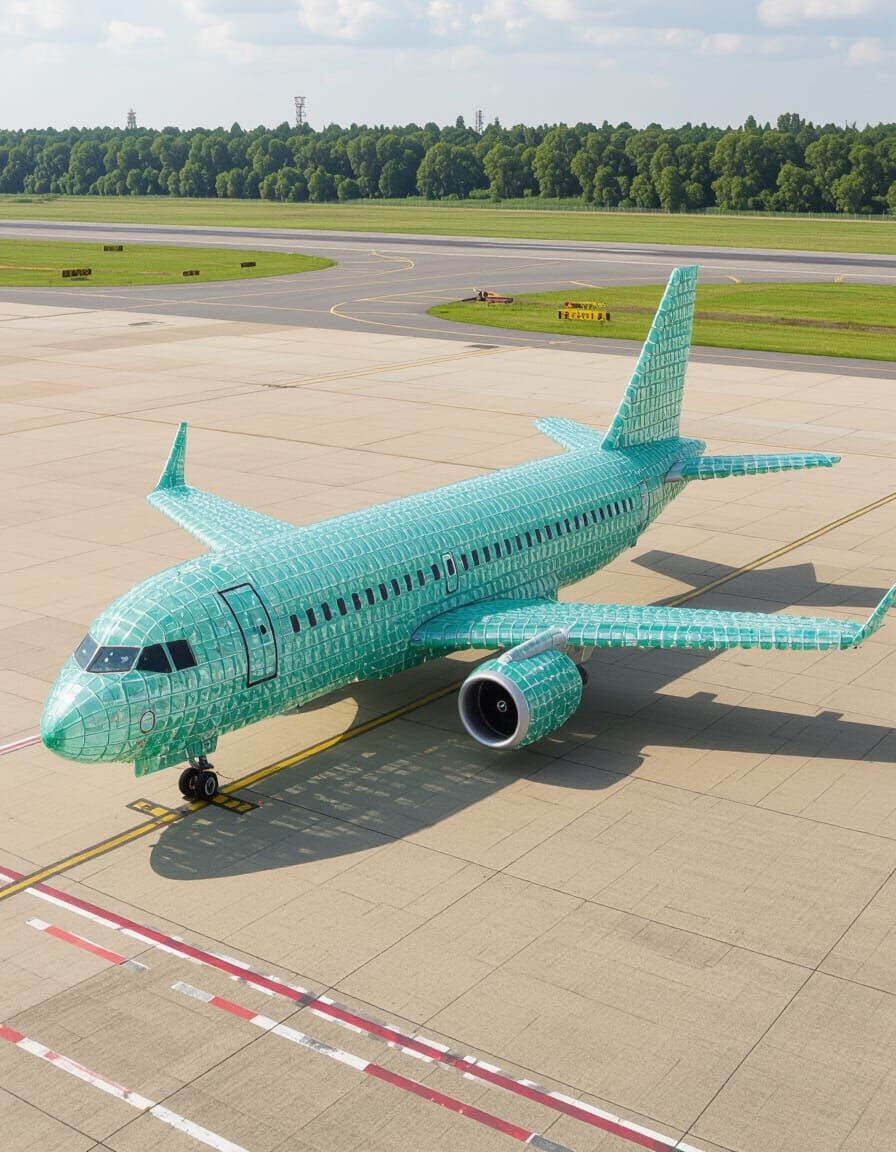 Airplane Made of Recycled Plastic Bottles