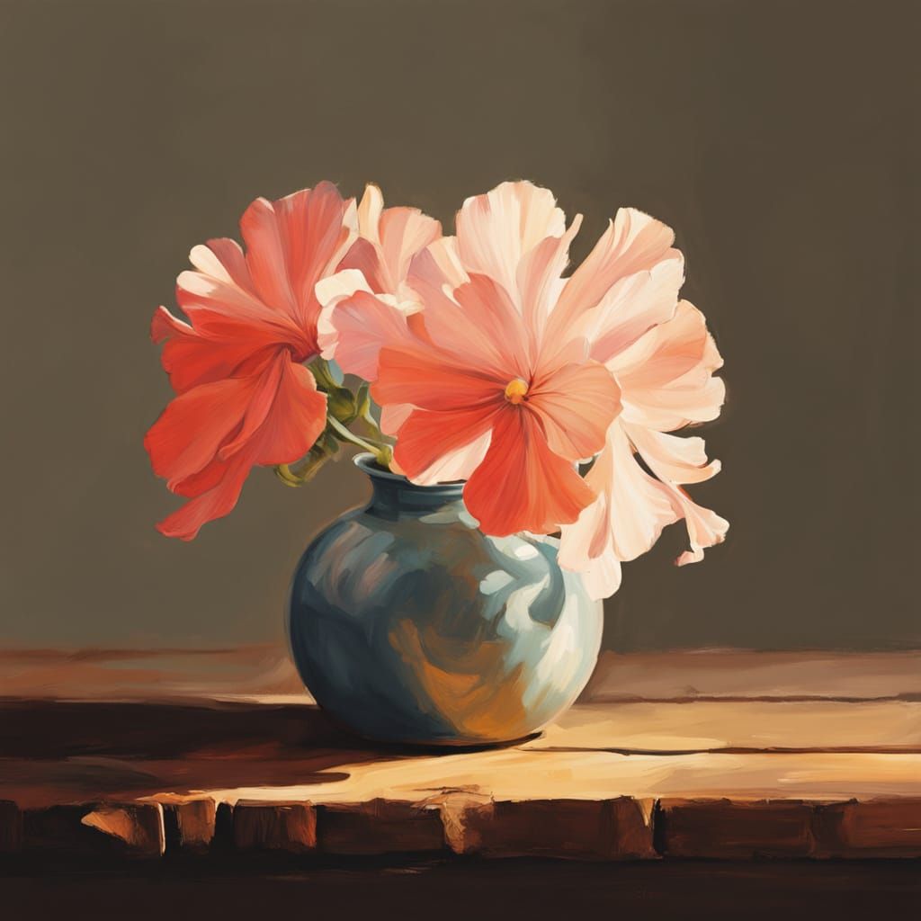 Dutch Masters Still Life of a Blooming Geranium