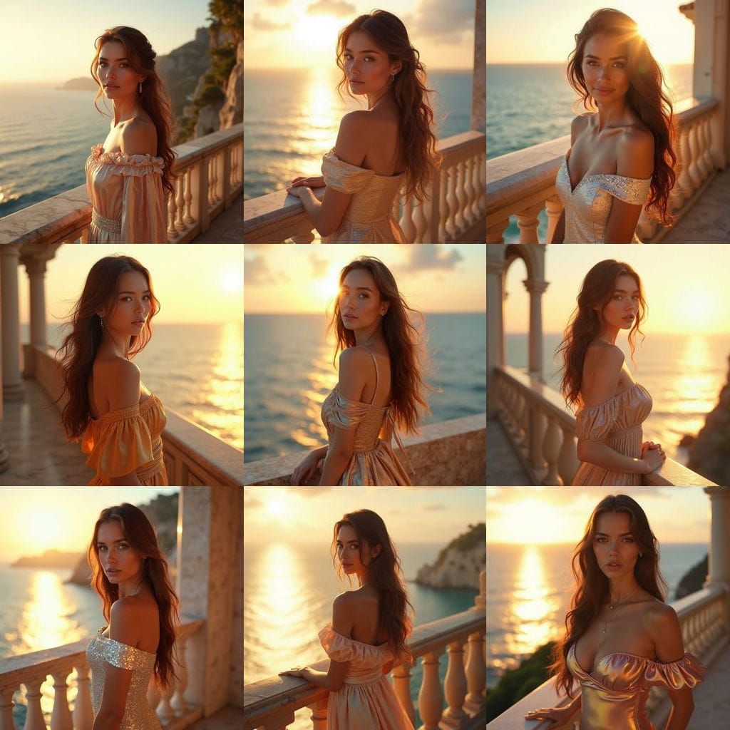 Beautiful Woman with Golden Hair in Anime Style