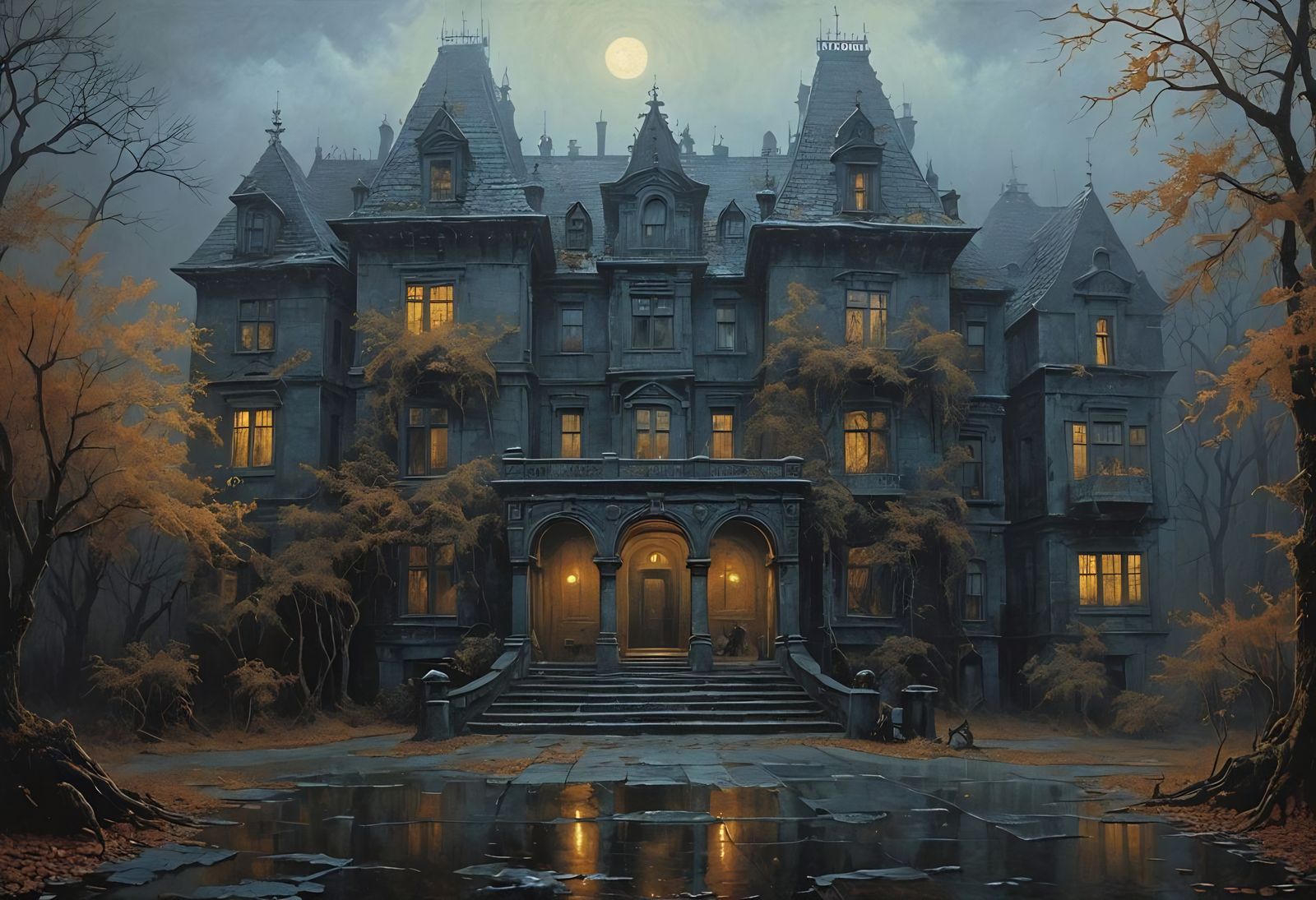 Spooky Museum of Terror and Wonder in Noir Style