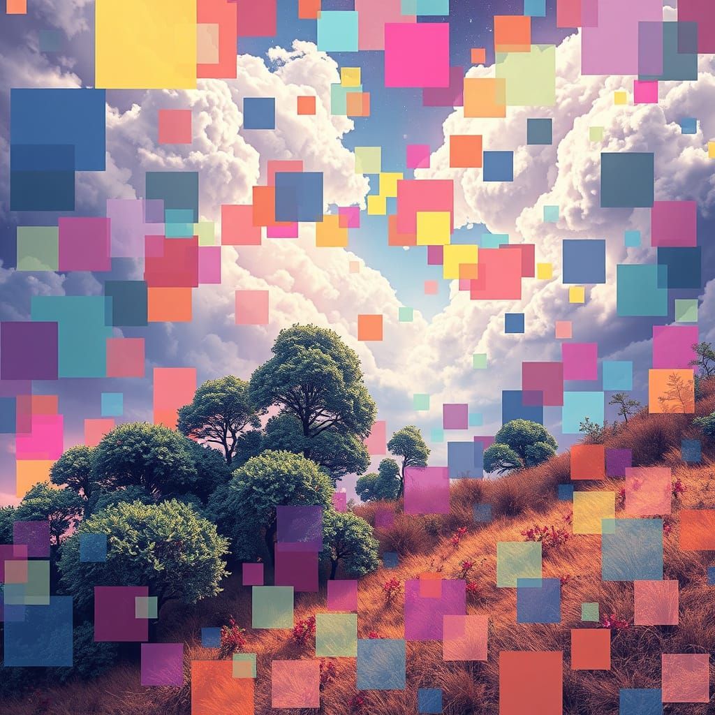 Vibrant Square-Shaped Cosmos in Holographic Splendor