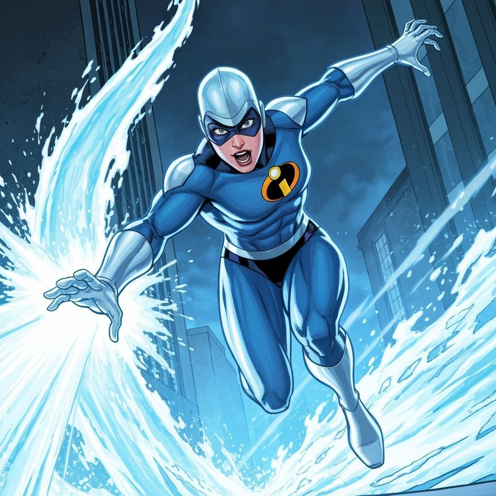 Grayfia Lucifuge as Frozone in Comic Book Style
