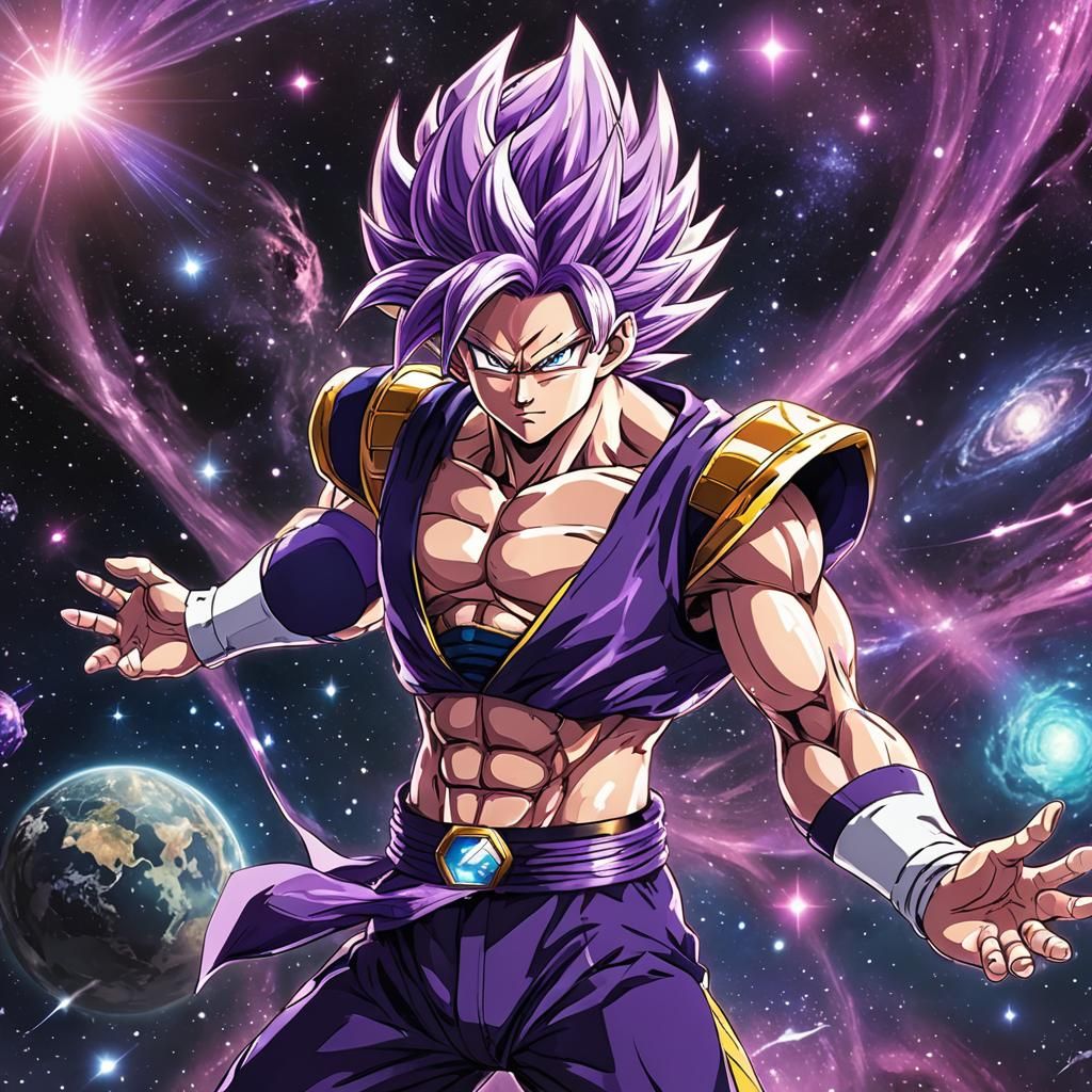 Super Saiyan Galaxy in Anime Style