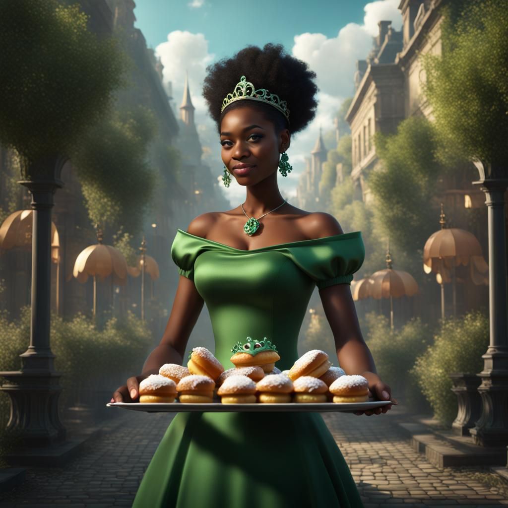 Black Girl with Beignets: Fantasy Concept Art