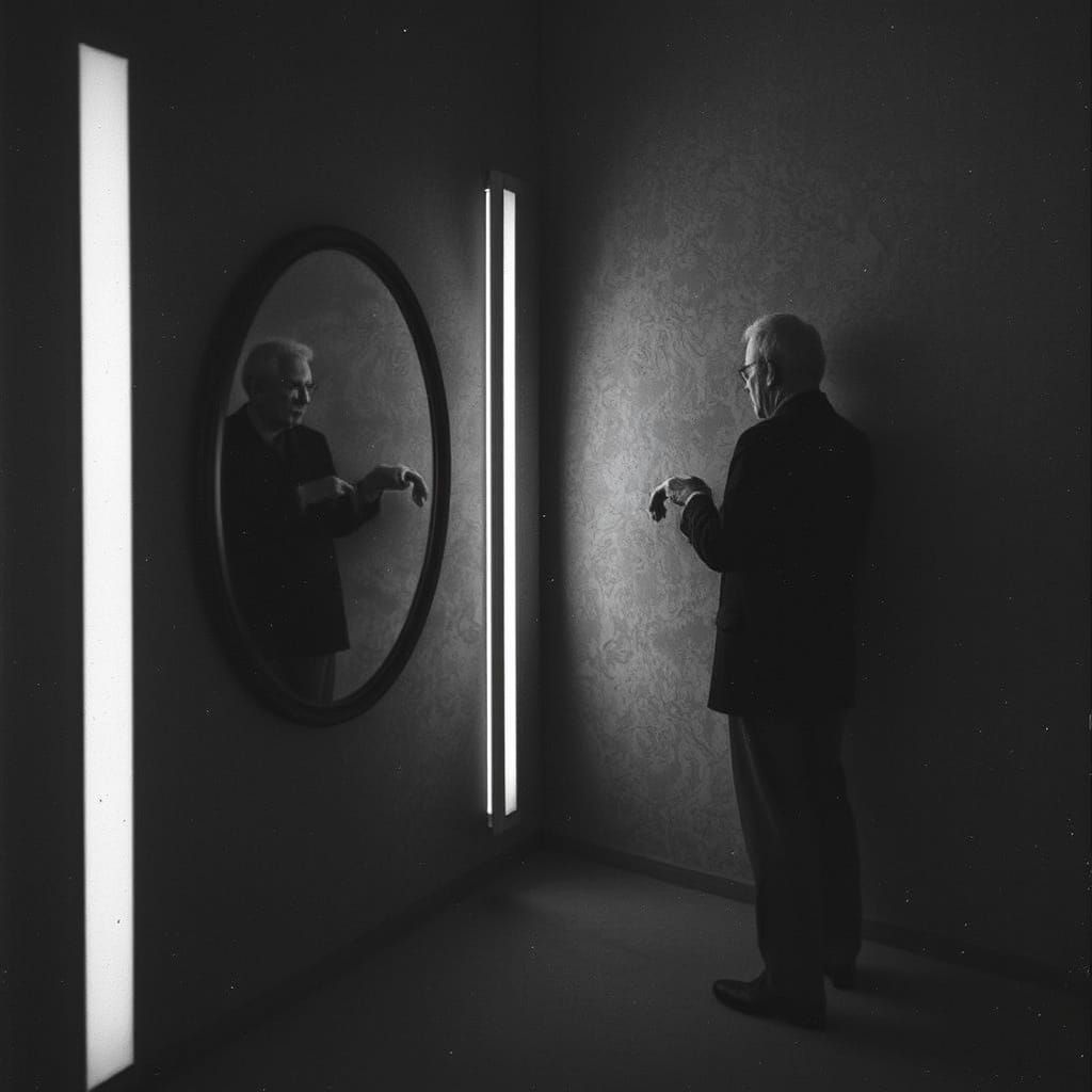 Man Seeks Answers in Empty Mirrors, Otto Dix & Andrei Rublev...