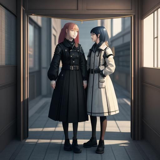 Time Travel Meeting in Detailed Anime Art