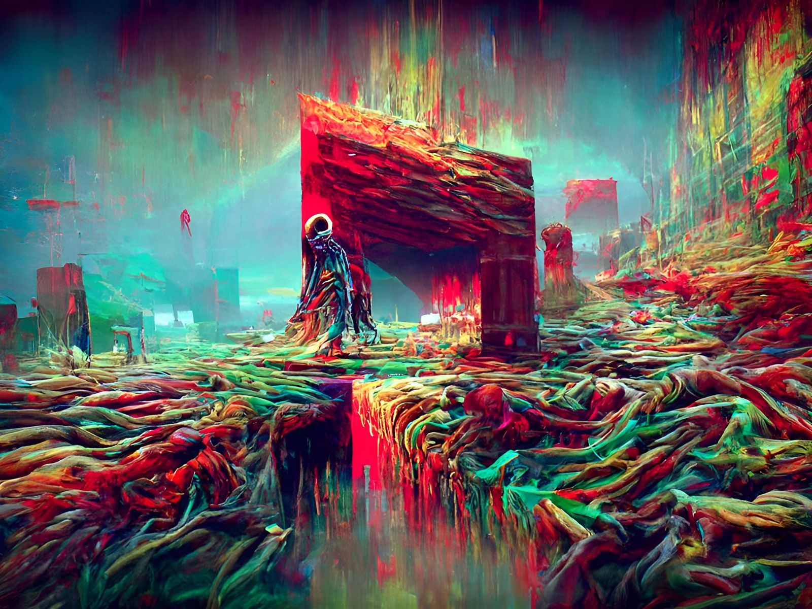 Glitch Art Rendering of Simulated Agony