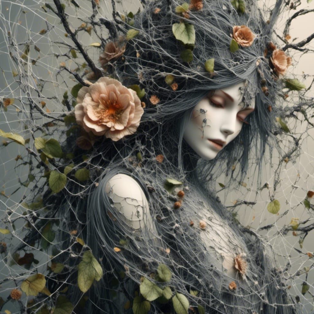 Elegant Lacy Flower with Tree Ring Pattern