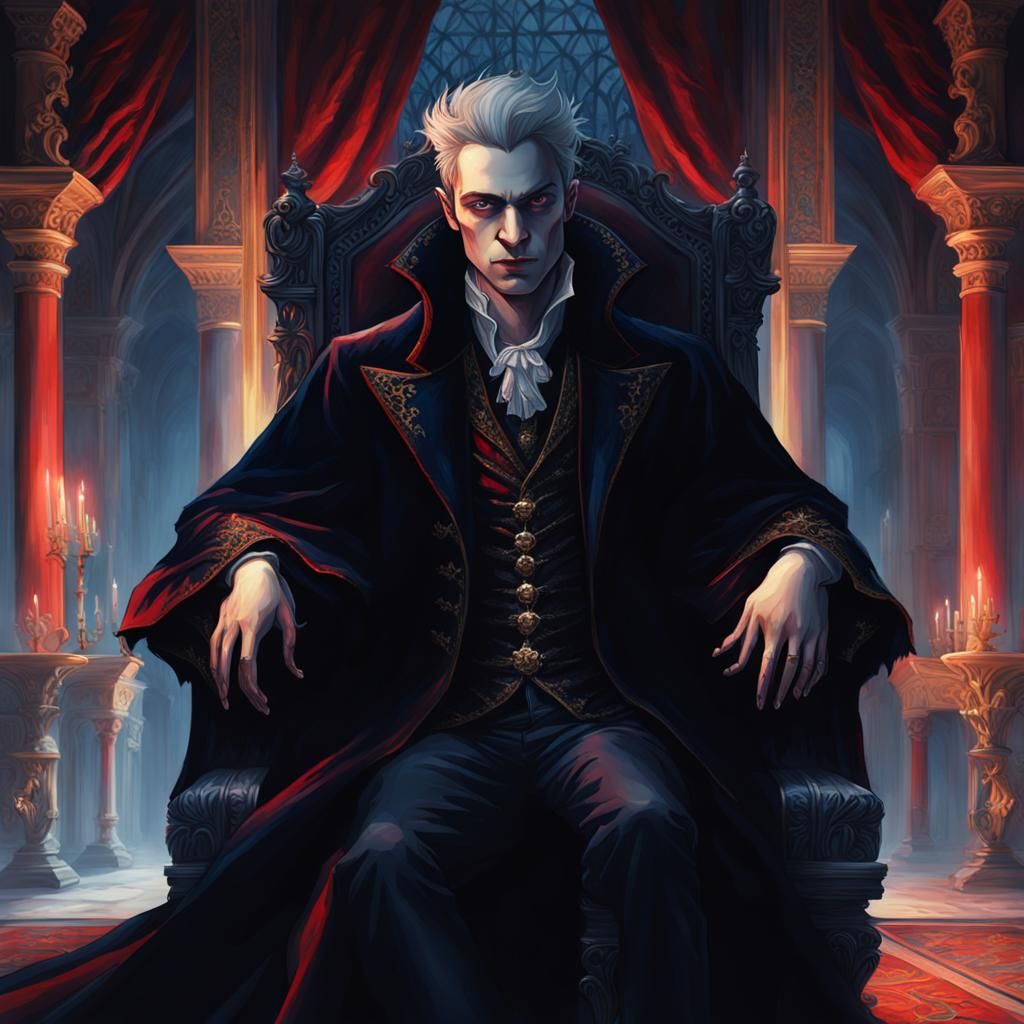 Gothic Vampire Prince in Midnight Blue Velvet