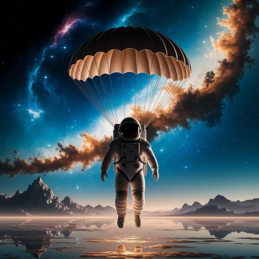 Astronaut in Golden Light: Moebius-Inspired Masterpiece