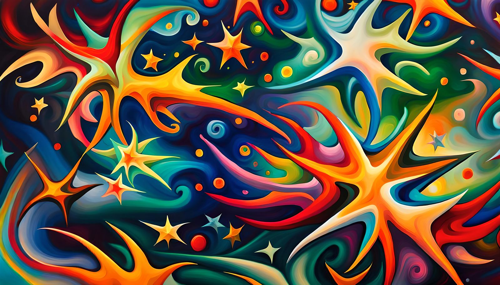 Glowing Star Cluster Formation in Impasto Oil Style