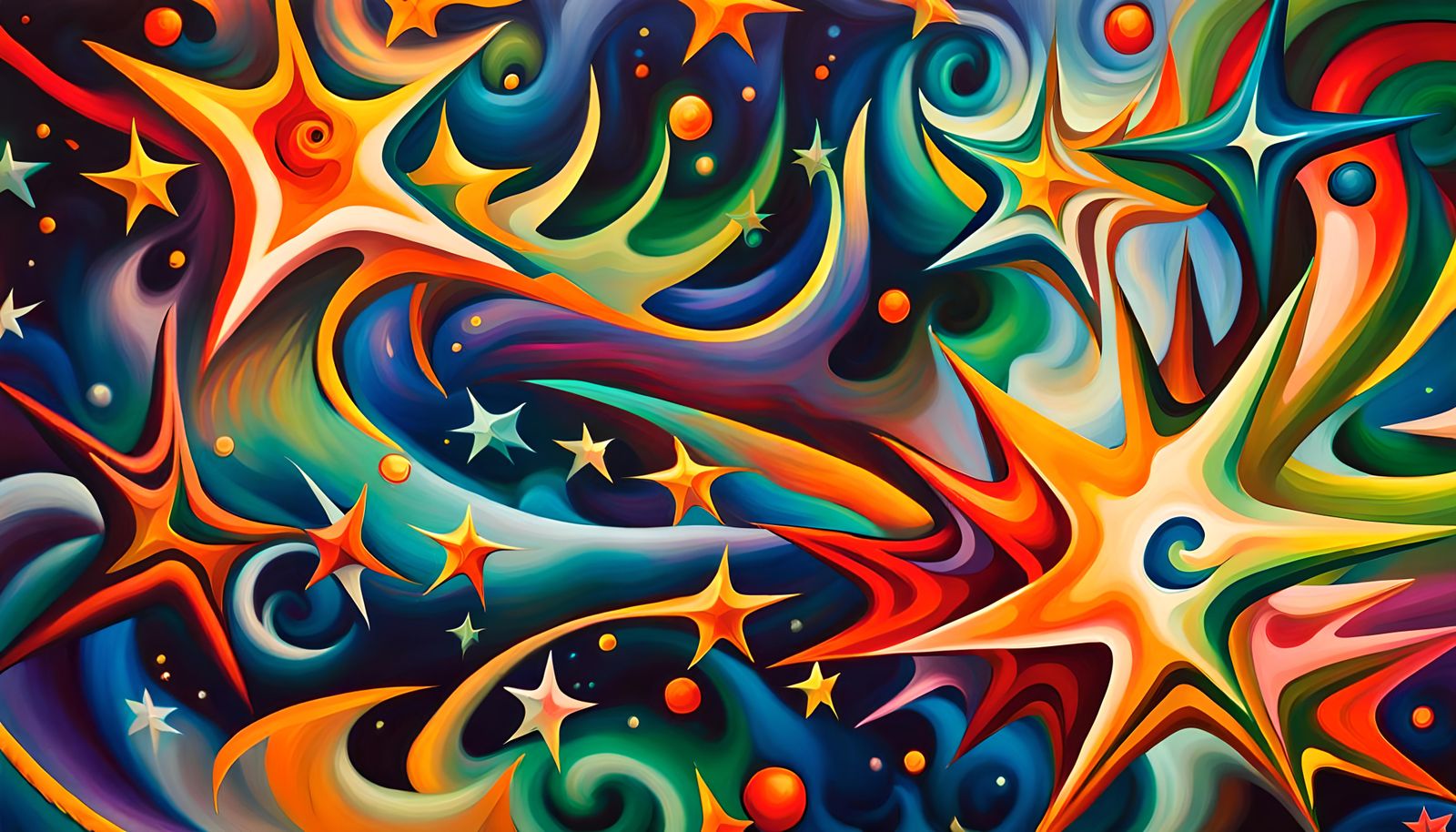 Glowing Star Formation in Impasto Oil Style