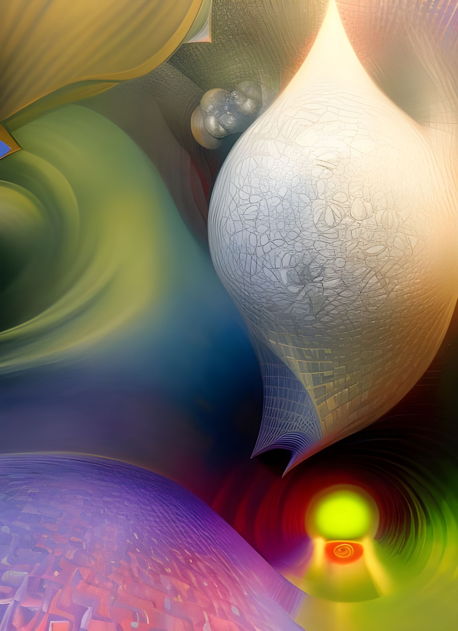 Polychromatic Geometric Abstract Mandelbulb in Hyperreal Sty...