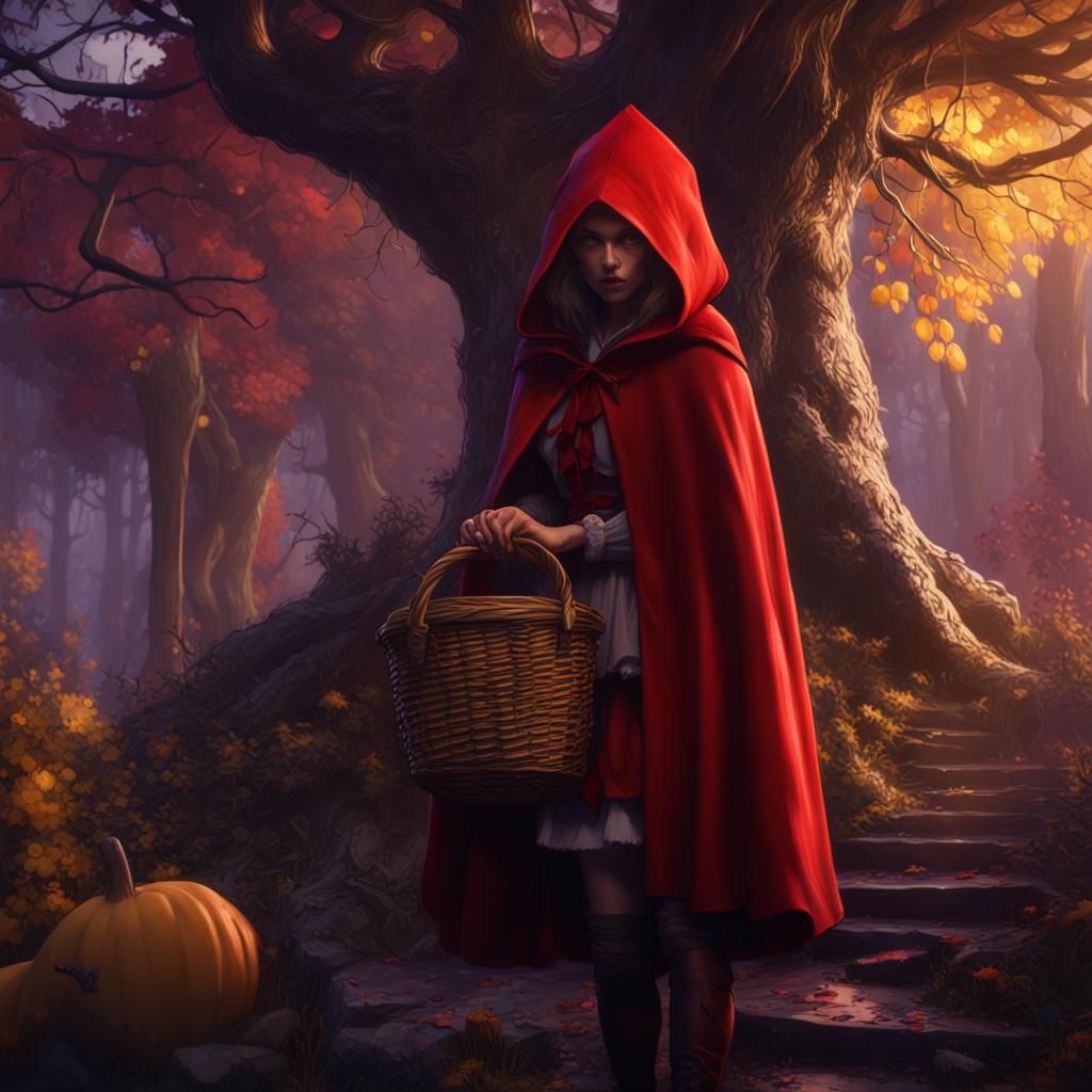 Little Red Riding Hood: Dark Fantasy Art Nouveau
