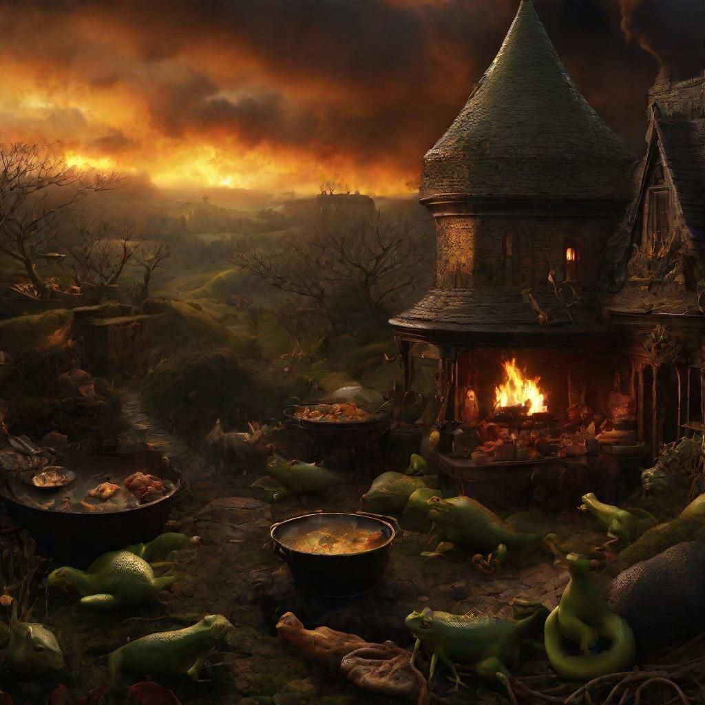 Dramatic Witch's Cauldron Digital Matte Painting