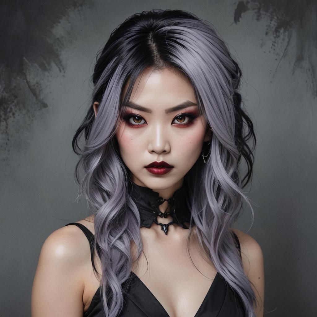 Modern Goth Asian Vampire Portrait