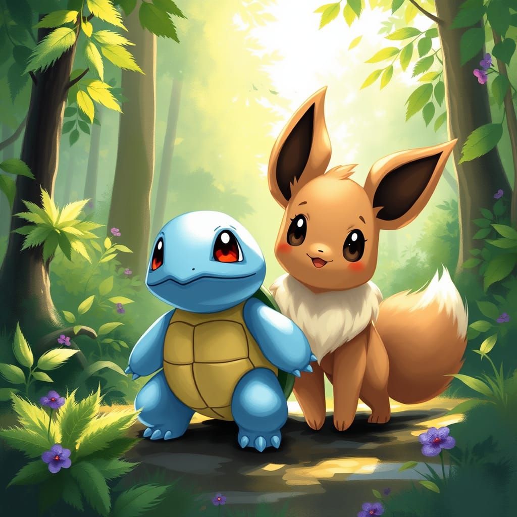 Squirting Friends in a Whimsical Forest