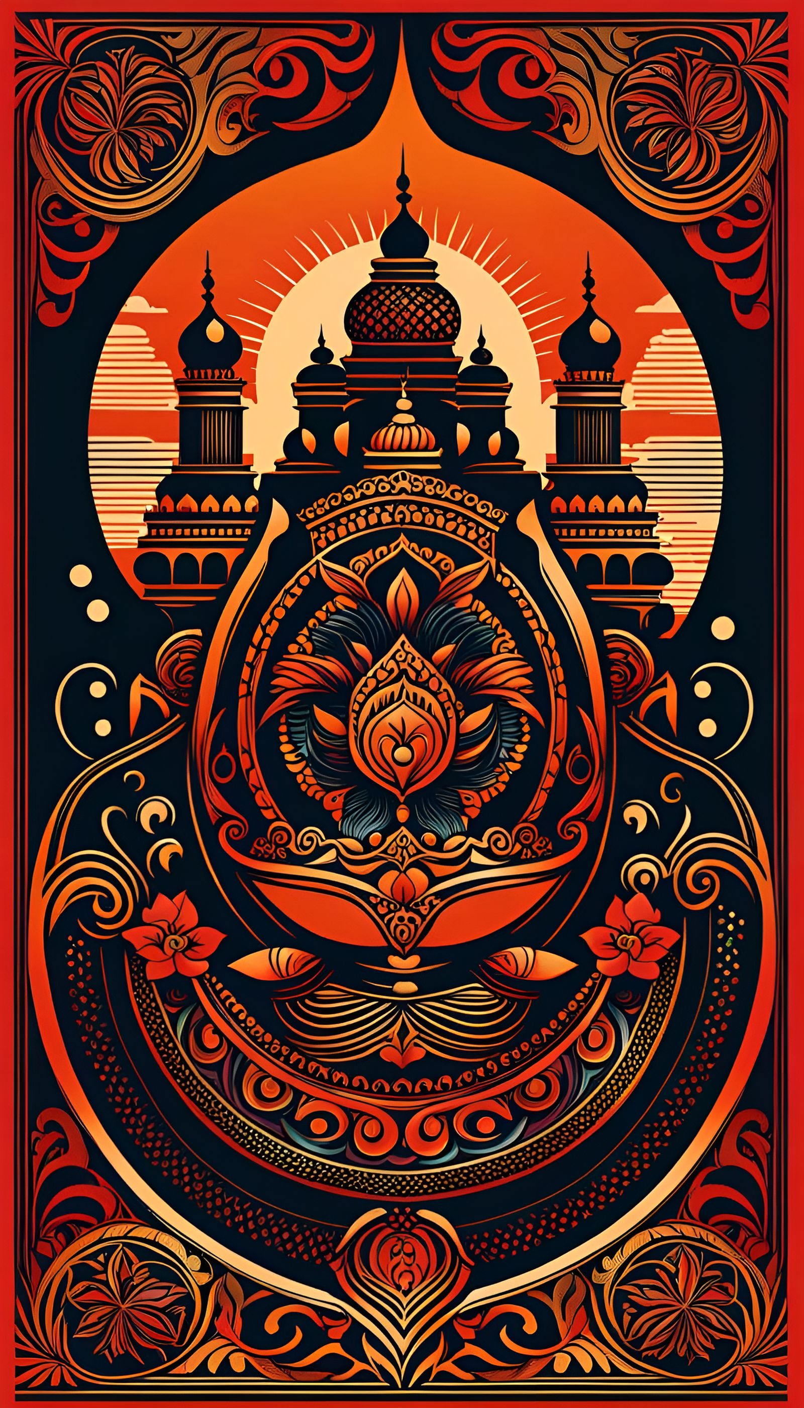 Minimalist Indian Tattoo Design in Comic Art Style