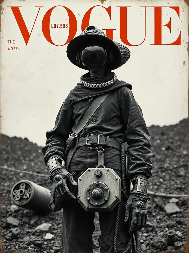 Surreal Fine Art Portrait of an Alien Coal Miner in a Baroqu...