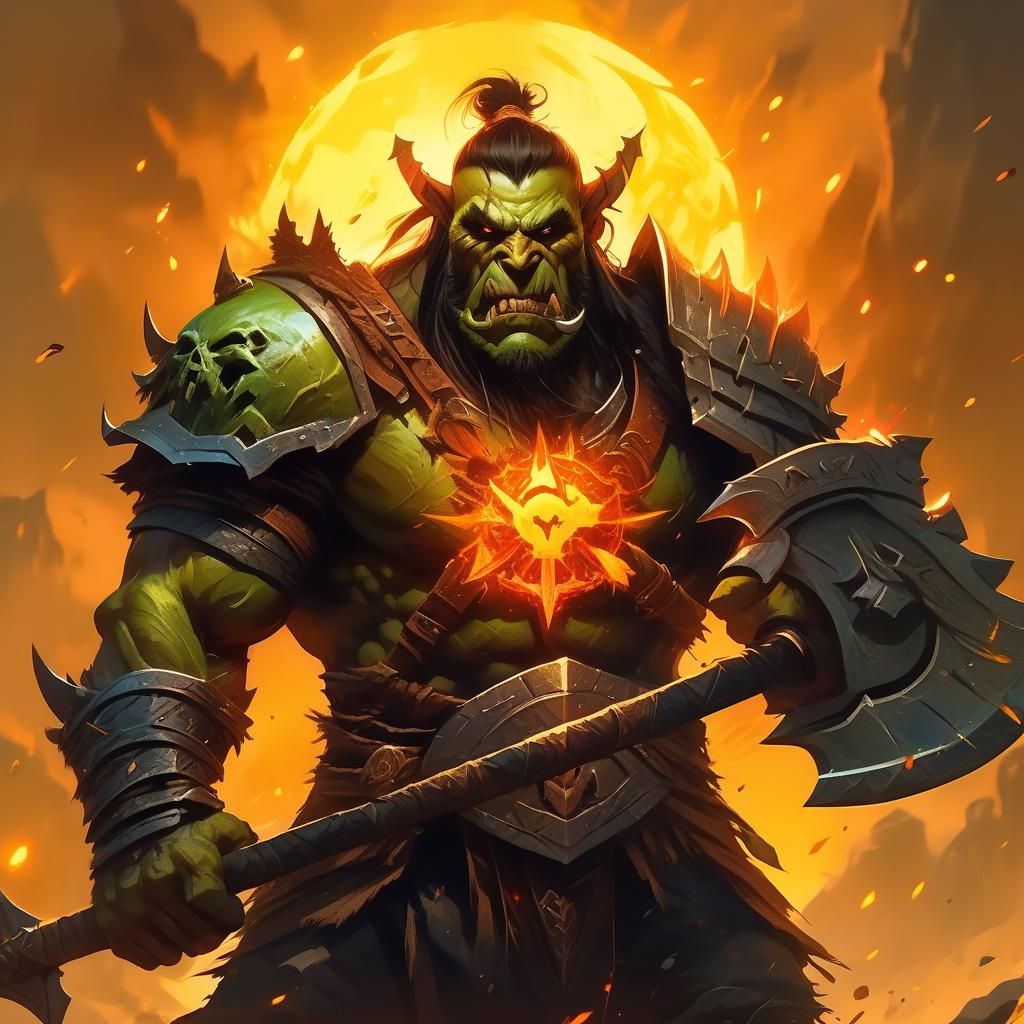 Radiant Half-Orc Fighter Concept Art