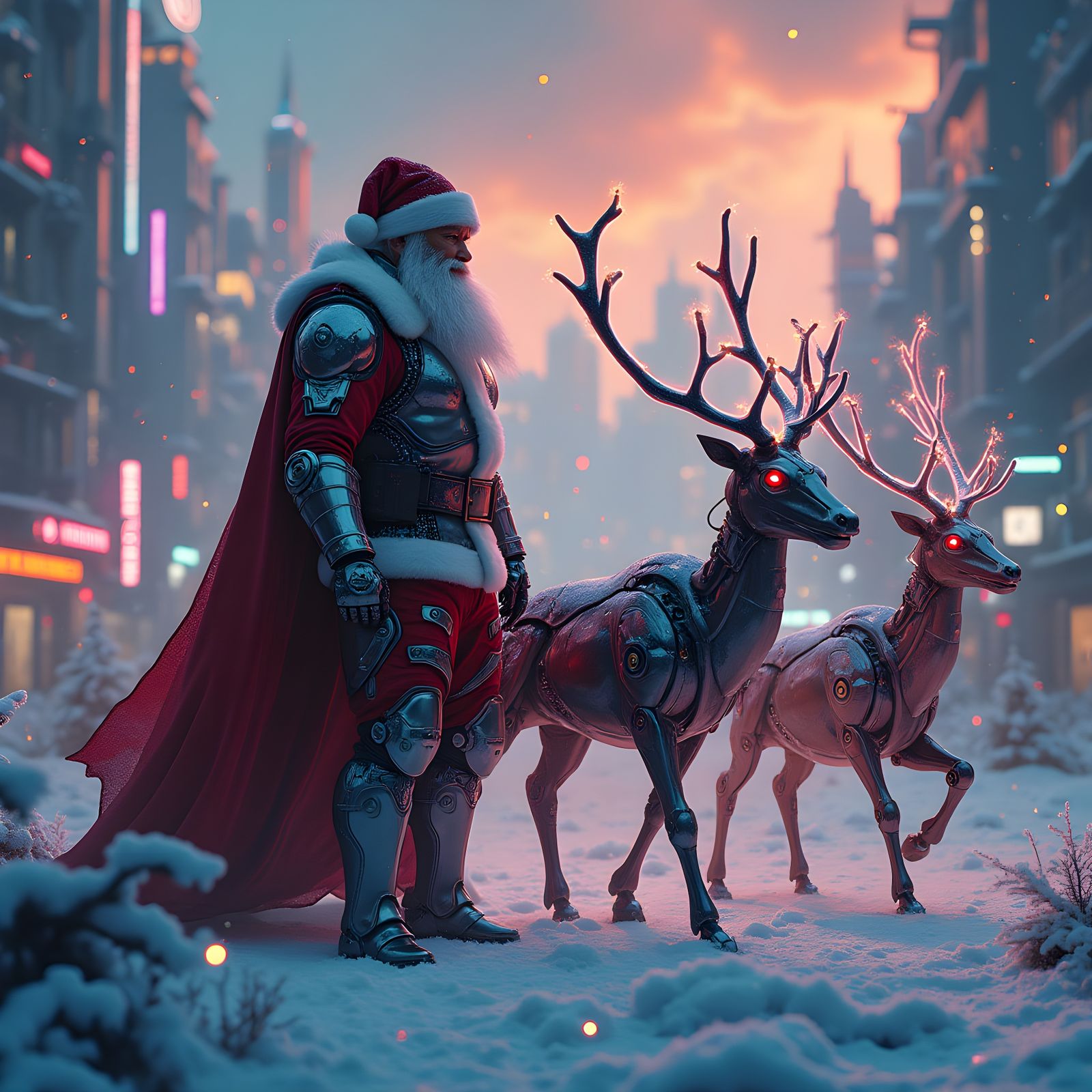 Santa Claus Leads Cyborg Reindeer Army