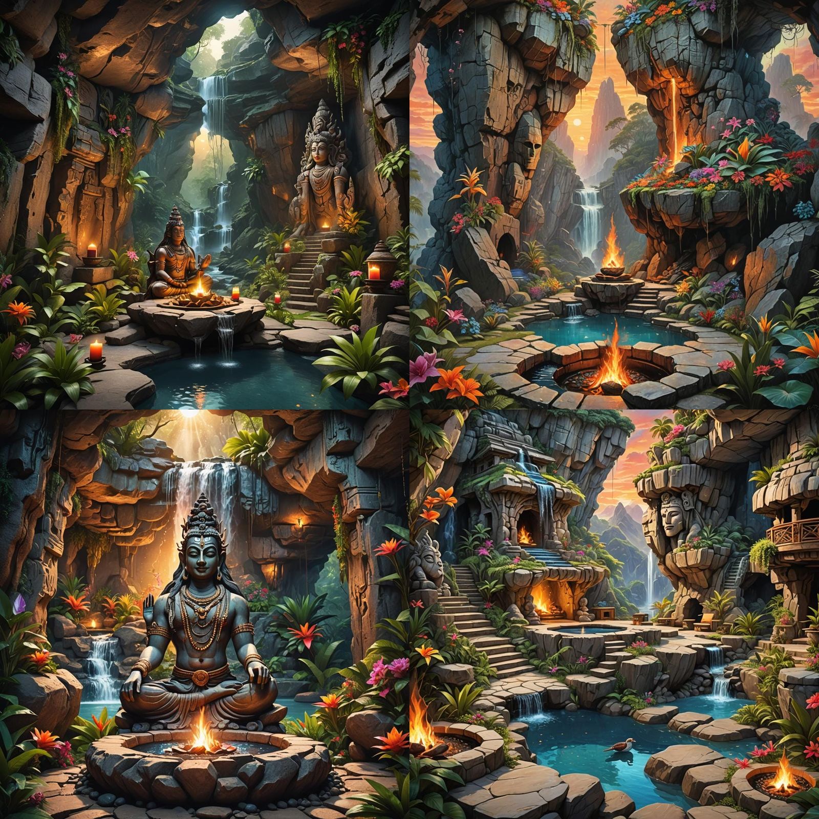 Tropical Island Paradise Home with Shiva Shakti Deity